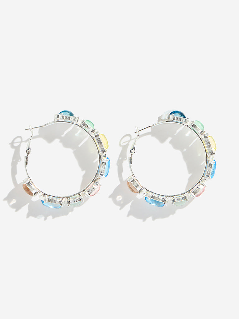 Westside Accessories Multicolour Gemstone Hoop Earrings