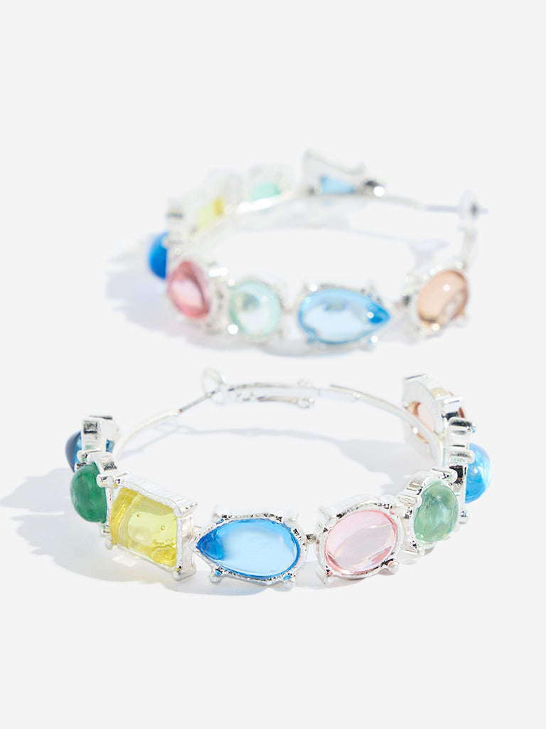 Westside Accessories Multicolour Gemstone Hoop Earrings