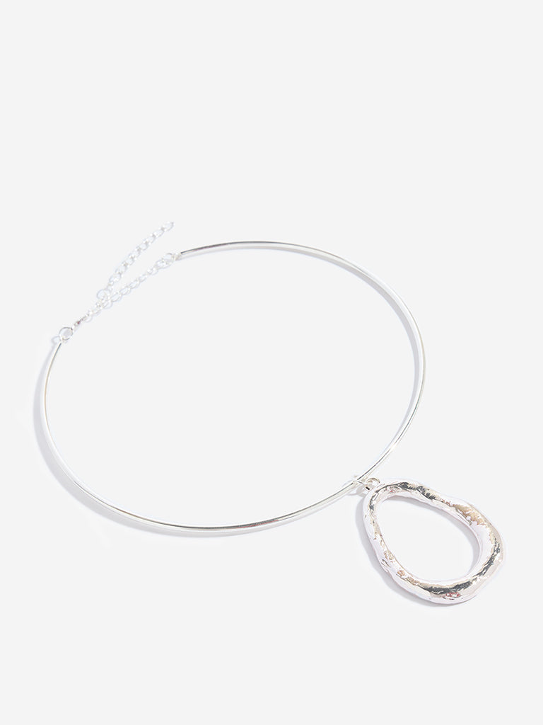Westside Accessories Silver Choker Pendant Necklace