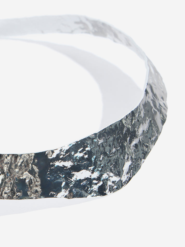 Westside Accessories Silver Broad Choker Necklace