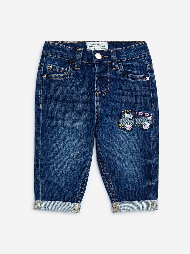 Buy HOP Baby Blue Faded Slim-Fit Mid-Rise Jeans from Westside