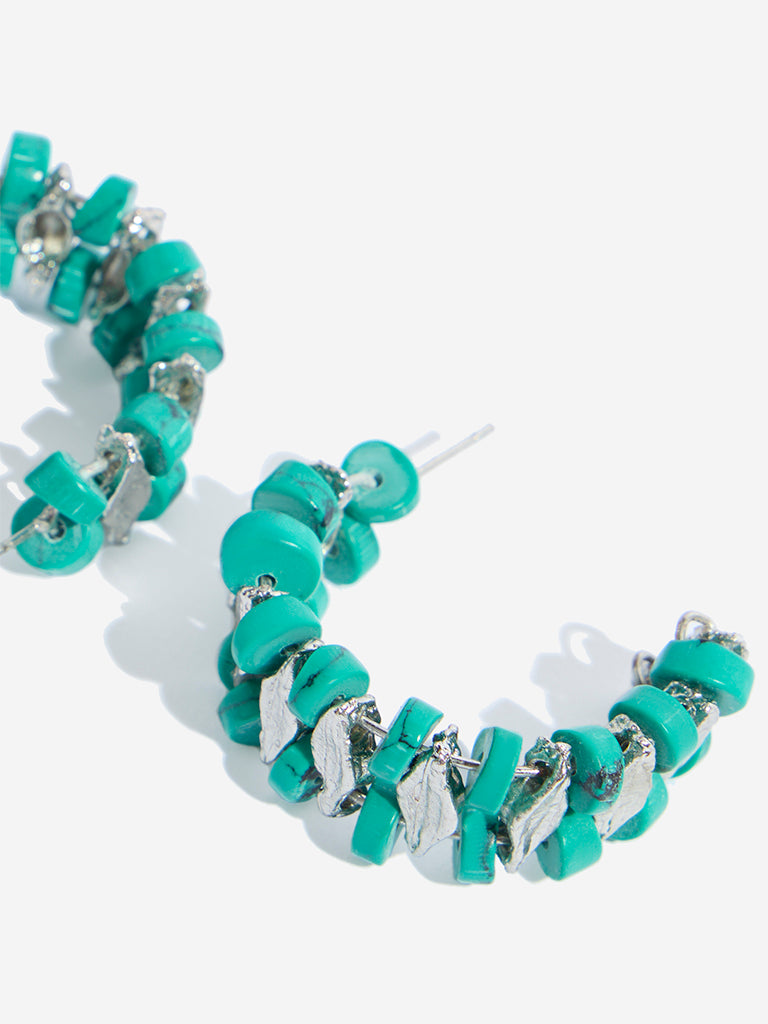 Westside Accessories Turquoise Boho Hoop Earrings