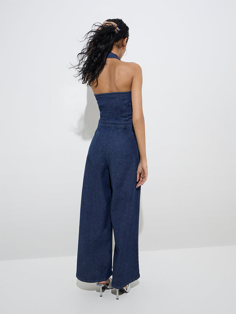 Nuon Dark Blue Denim Jumpsuit