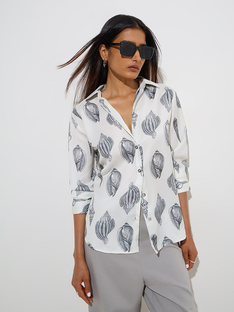 Wardrobe Ivory Shell Printed Shirt