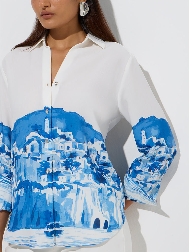 Wardrobe White Scenic-Inspired Shirt
