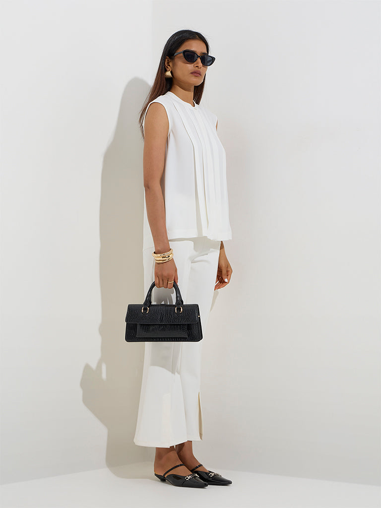 Wardrobe Ivory Pintuck Detailed Top