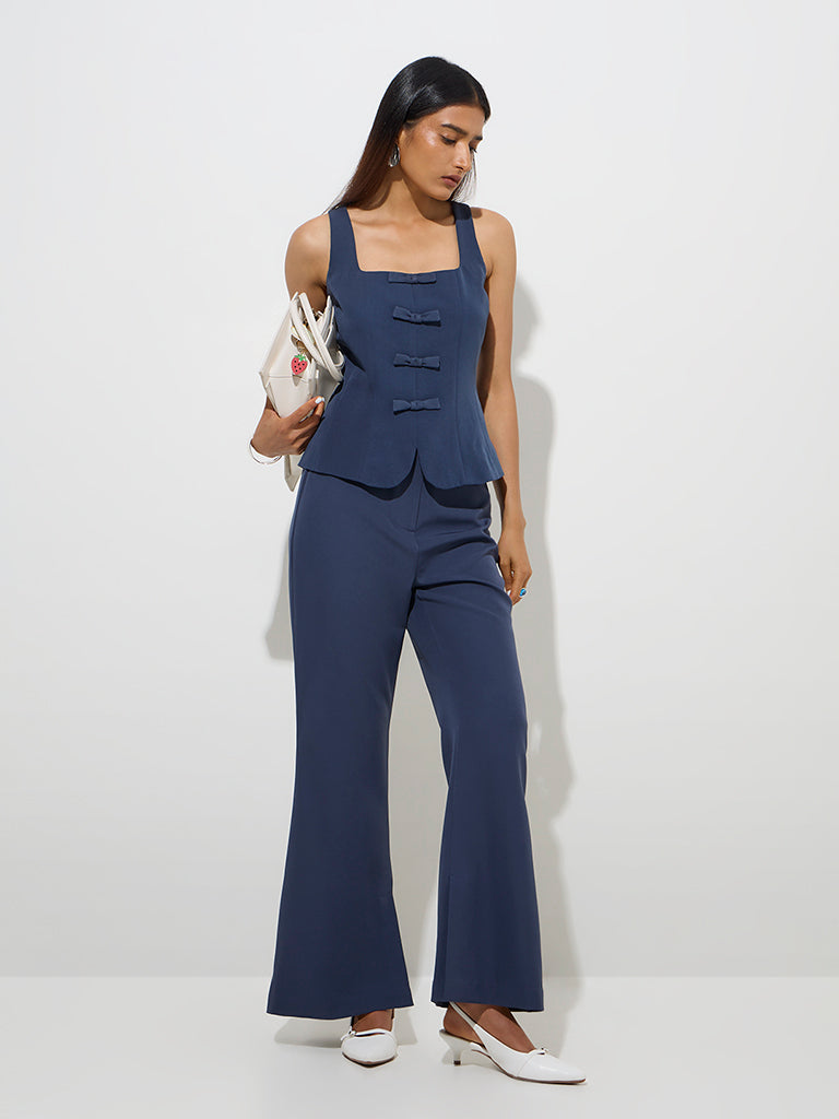 Wardrobe Navy Bow Detailed Top