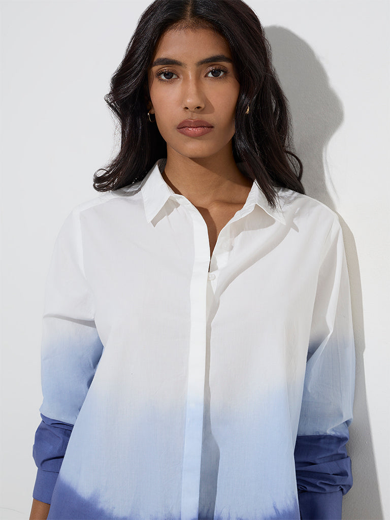 Westside LOV Women's White Ombre-Design Shirt for Casual Wear Zoom View