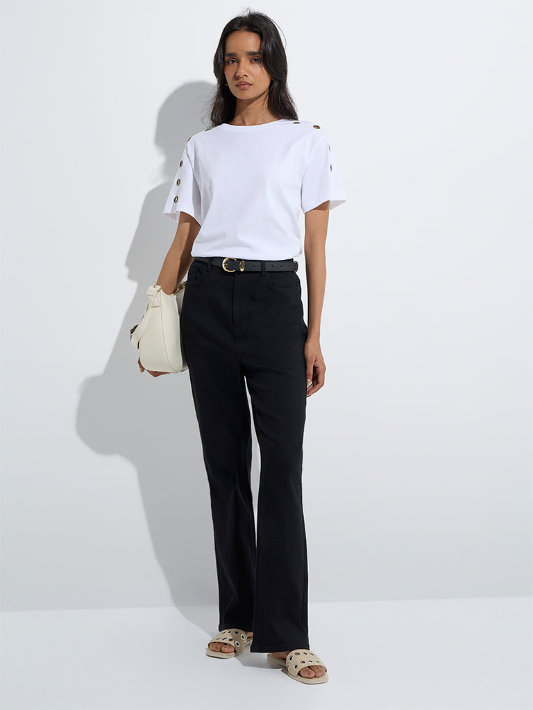 LOV White Cotton T-Shirt