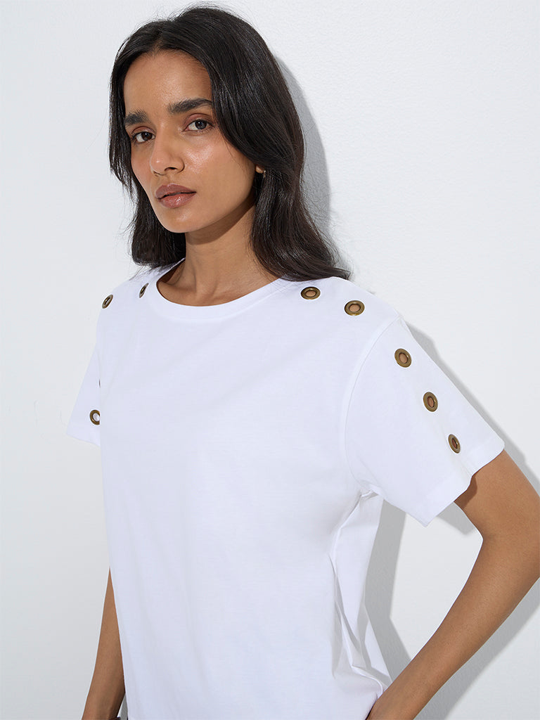 LOV White Cotton T-Shirt