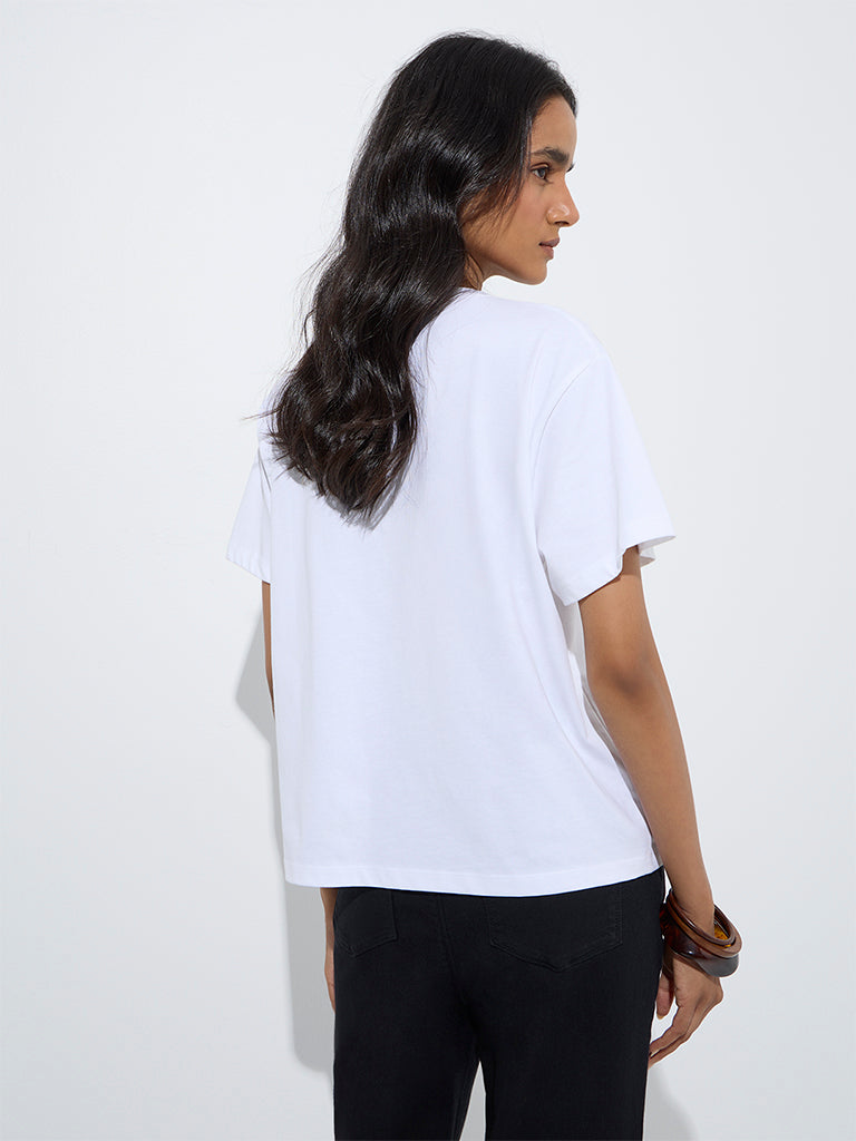 LOV White Cotton T-Shirt