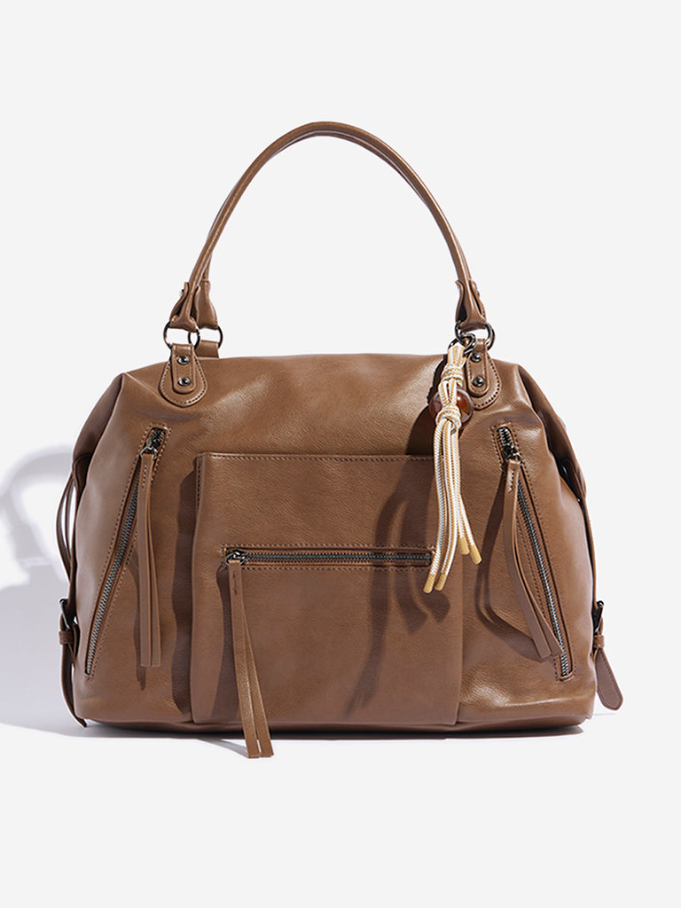 Westside Tan Tassel-Detailed Tote Bag