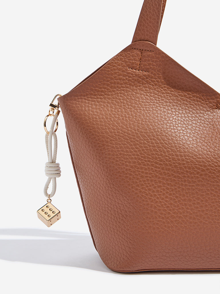 Westside Beige Dice Cord Bag Charm