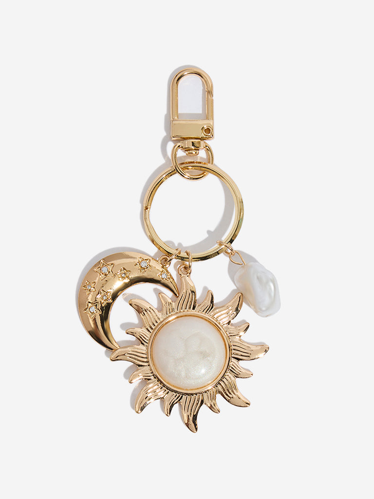 Westside Gold Enamel Celestial-Themed Bag Charm