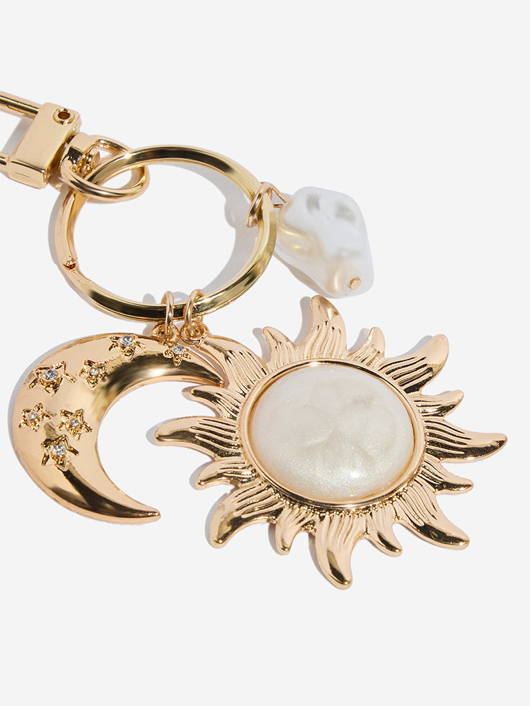 Westside Gold Enamel Celestial-Themed Bag Charm