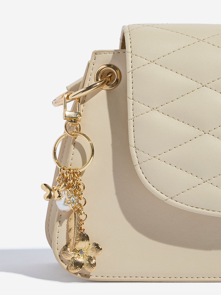 Westside Gold Flower Metal Bag Charm