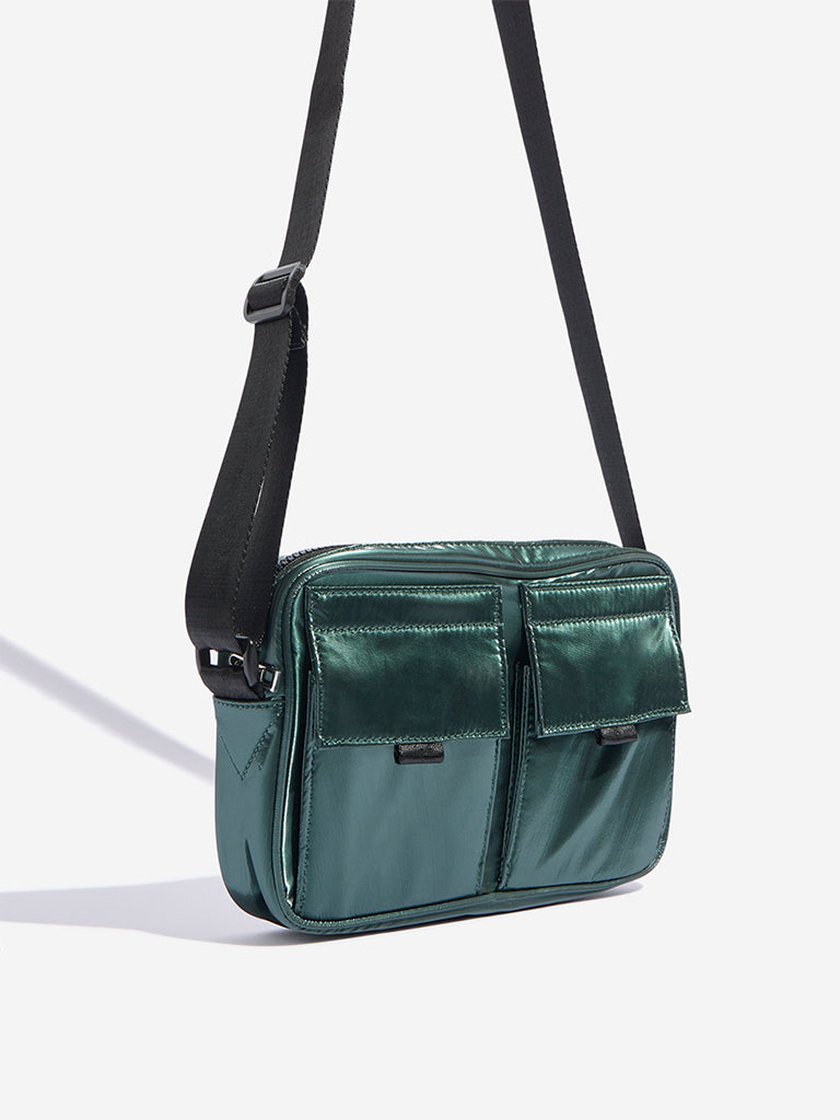 Westside Green Front Pocket Sling Bag