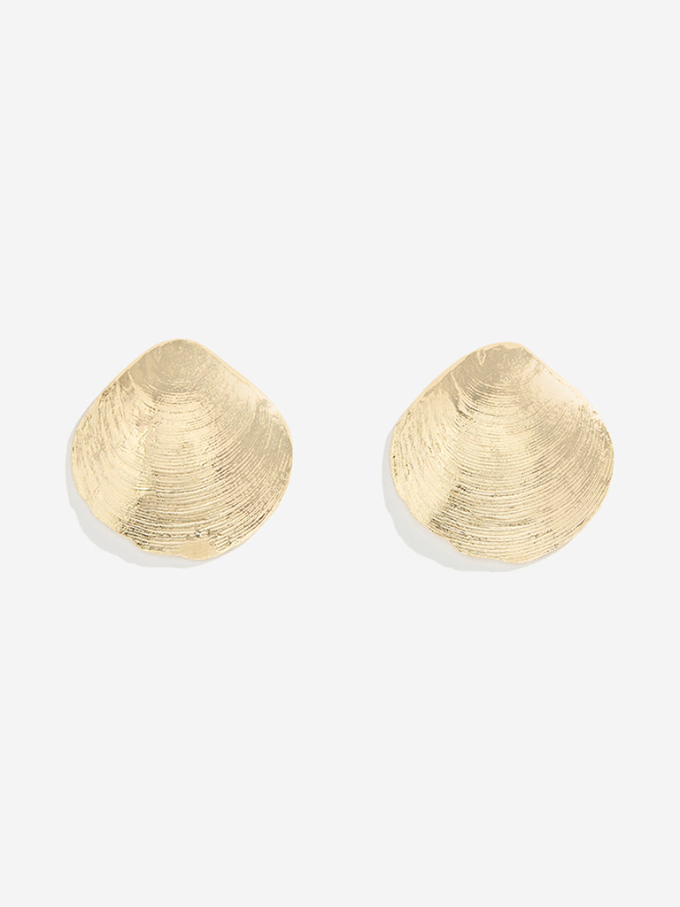 Westside Accessories Gold Shell Stud Earrings