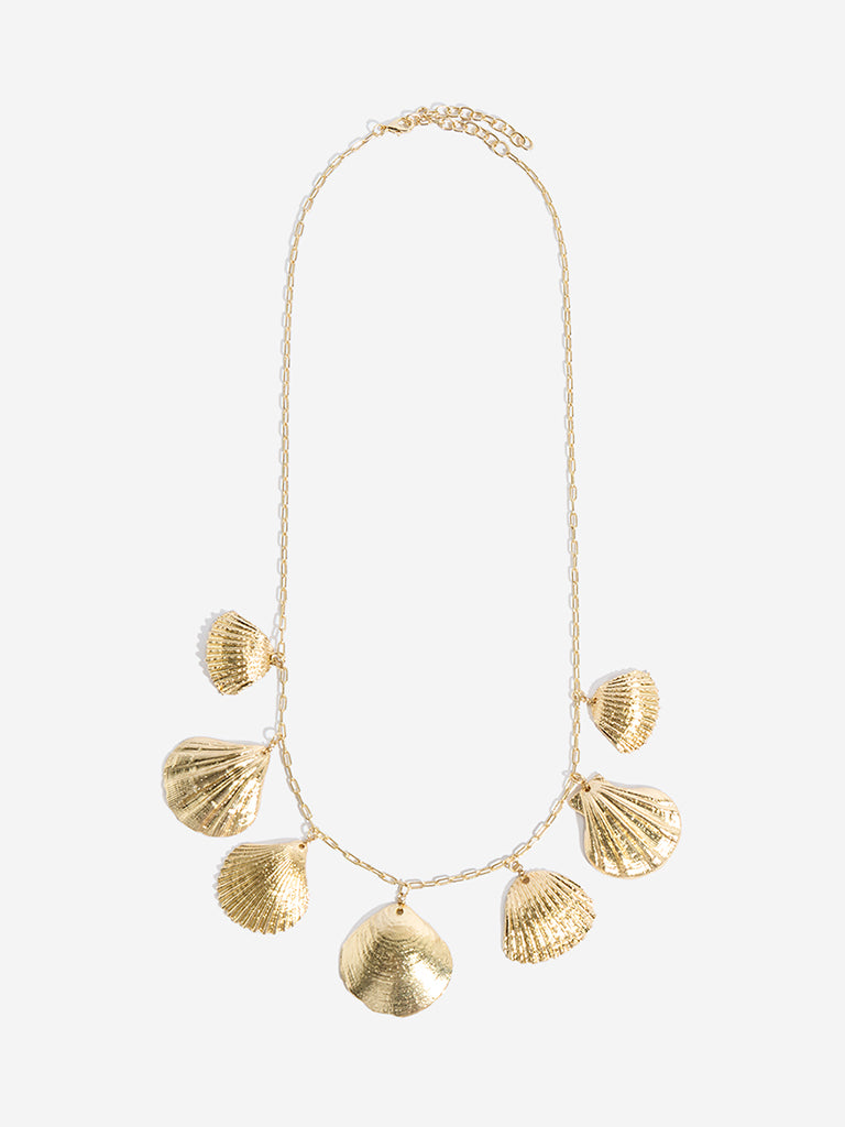 Westside Accessories Gold Shell Charm Necklace
