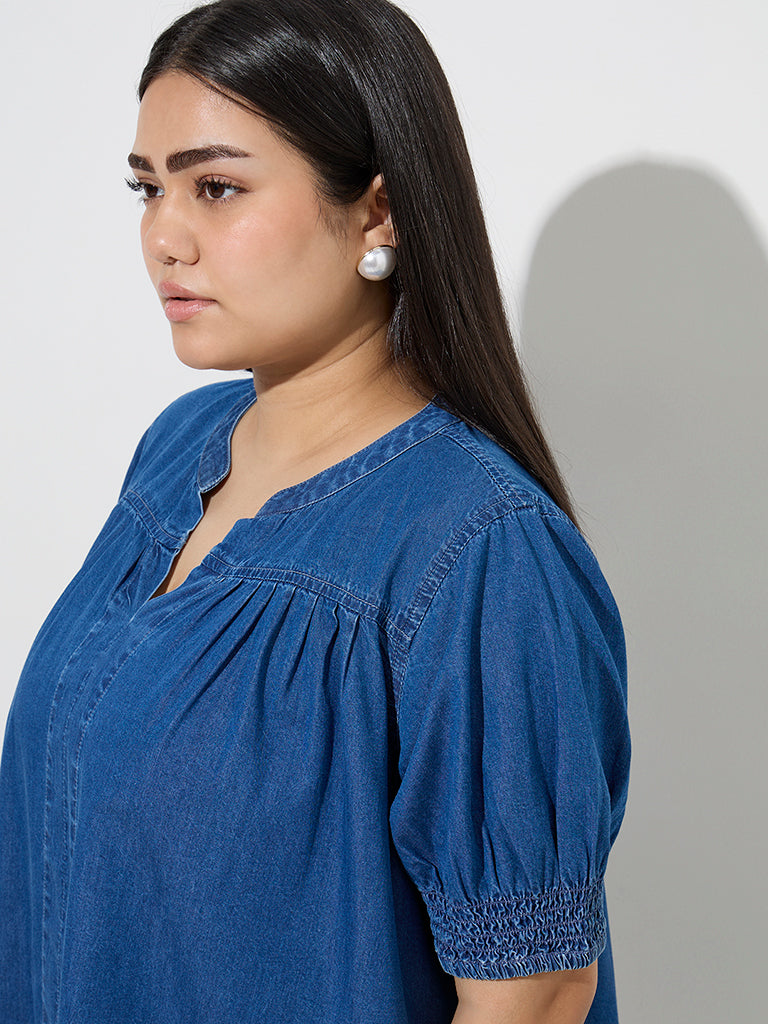 Gia Blue Denim A-Line Dress