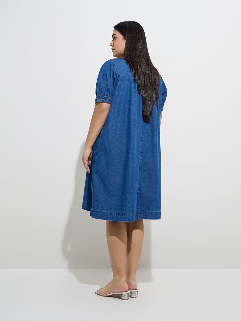 Gia Blue Denim A-Line Dress