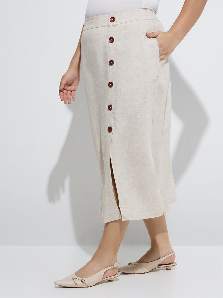 Gia Beige High-Rise Skirt