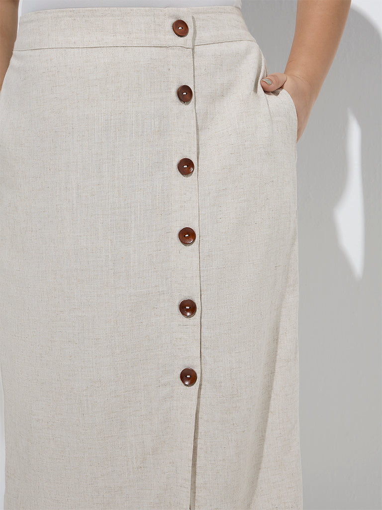 Gia Beige High-Rise Skirt