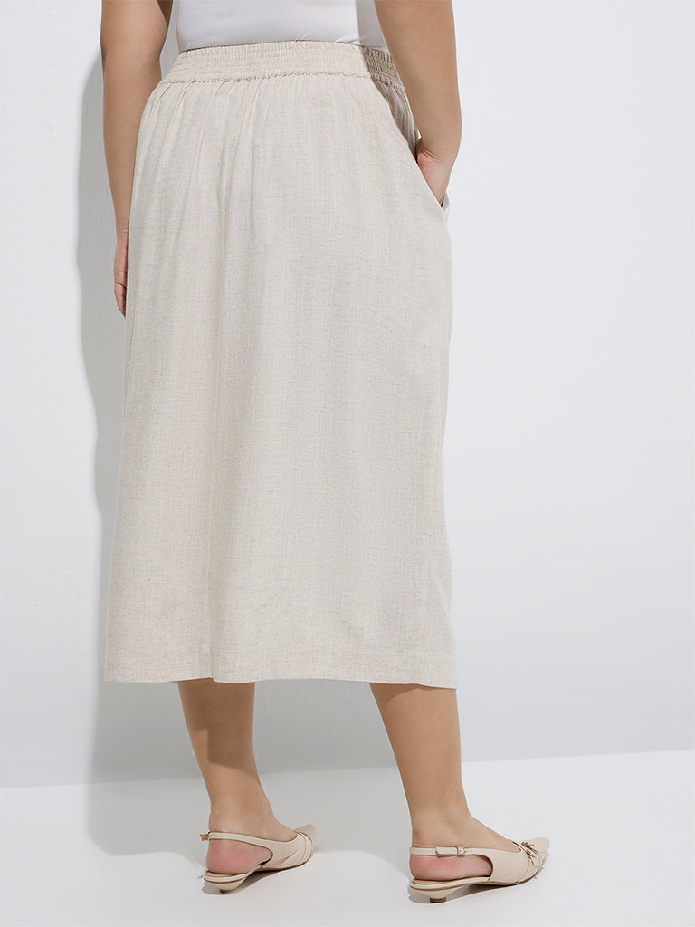 Gia Beige High-Rise Skirt