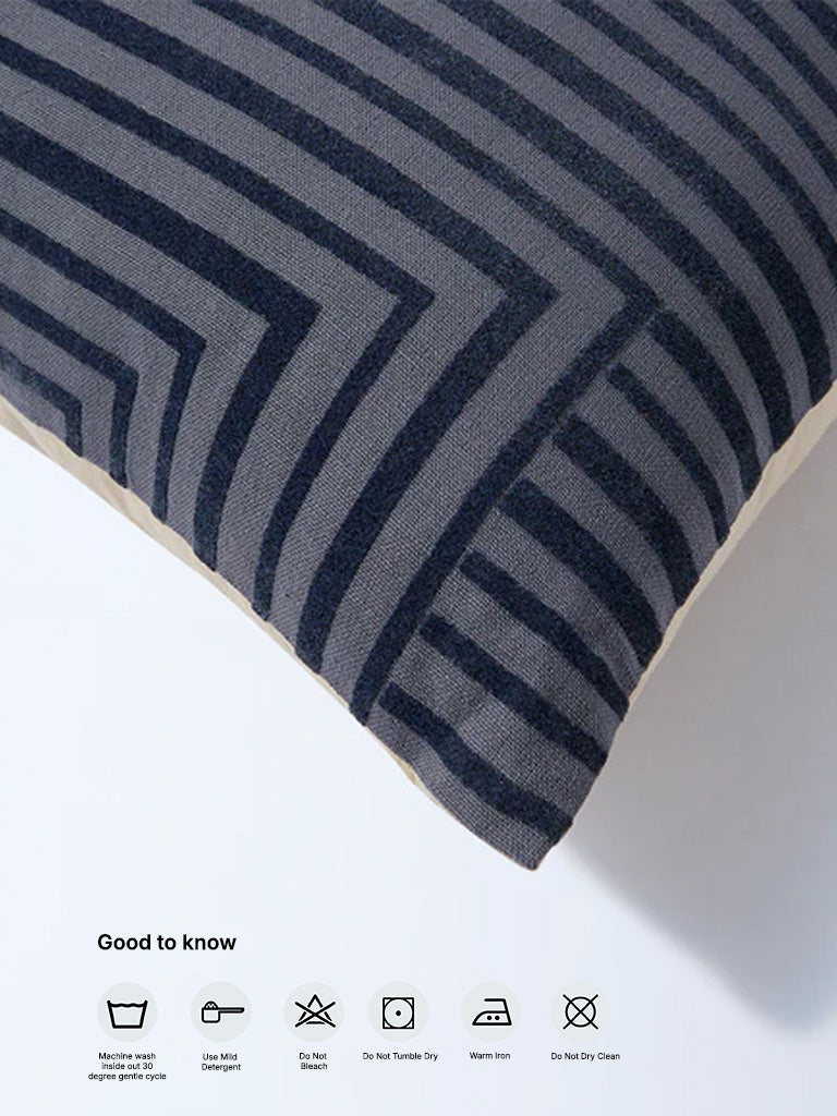 Westside Home Dusty Blue Flock Step Cushion Cover