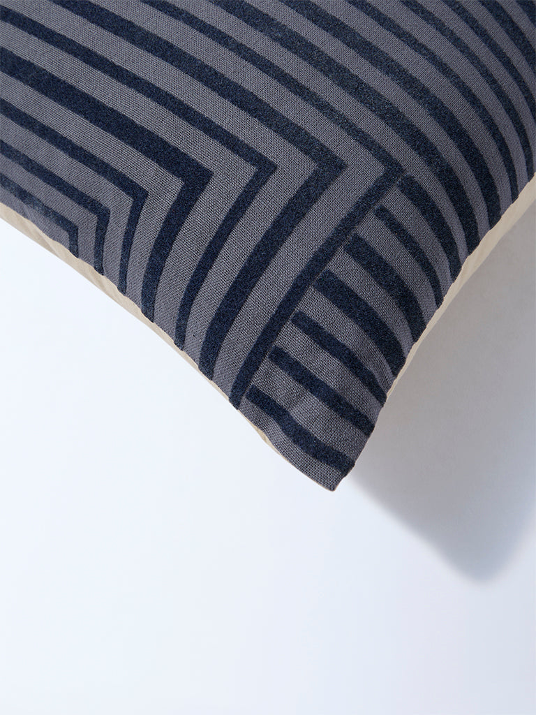 Westside Home Dusty Blue Flock Step Cushion Cover