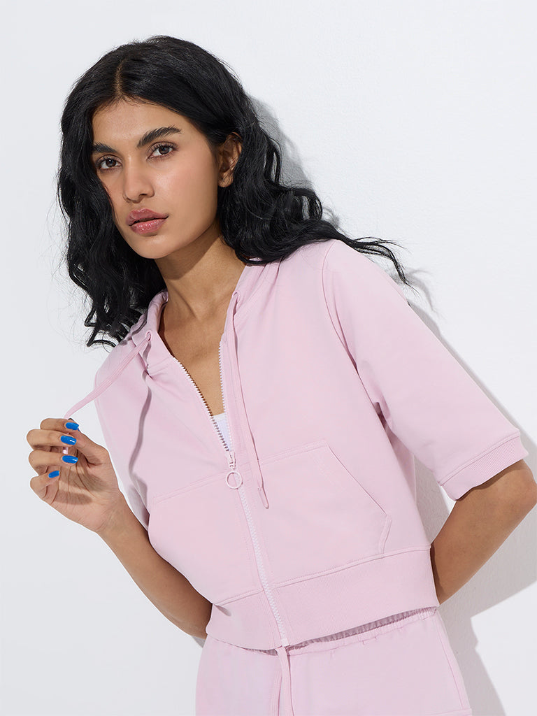 westisde Studiofit Women's Light Pink Cotton-Blend Jacket for Sports Wear Zoom View