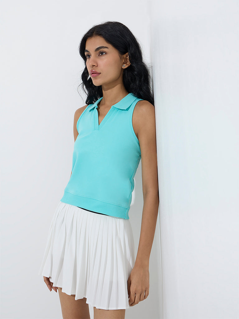 Studiofit Aqua Ribbed Cotton-Blend T-Shirt