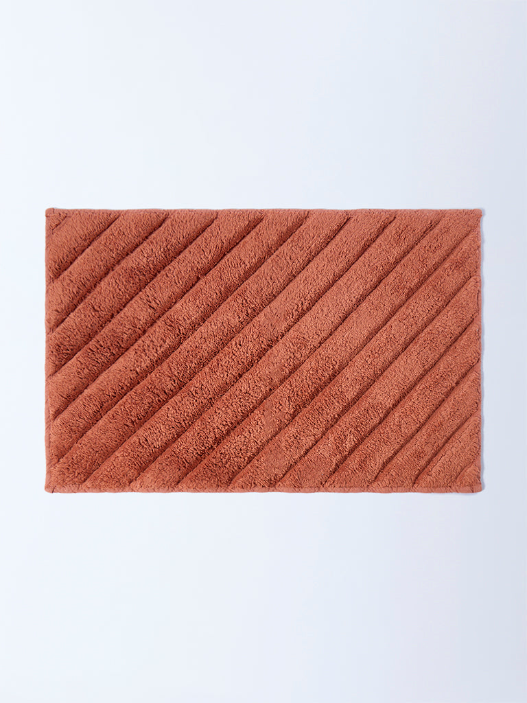 Westside Home Rust Striped Bath Mat