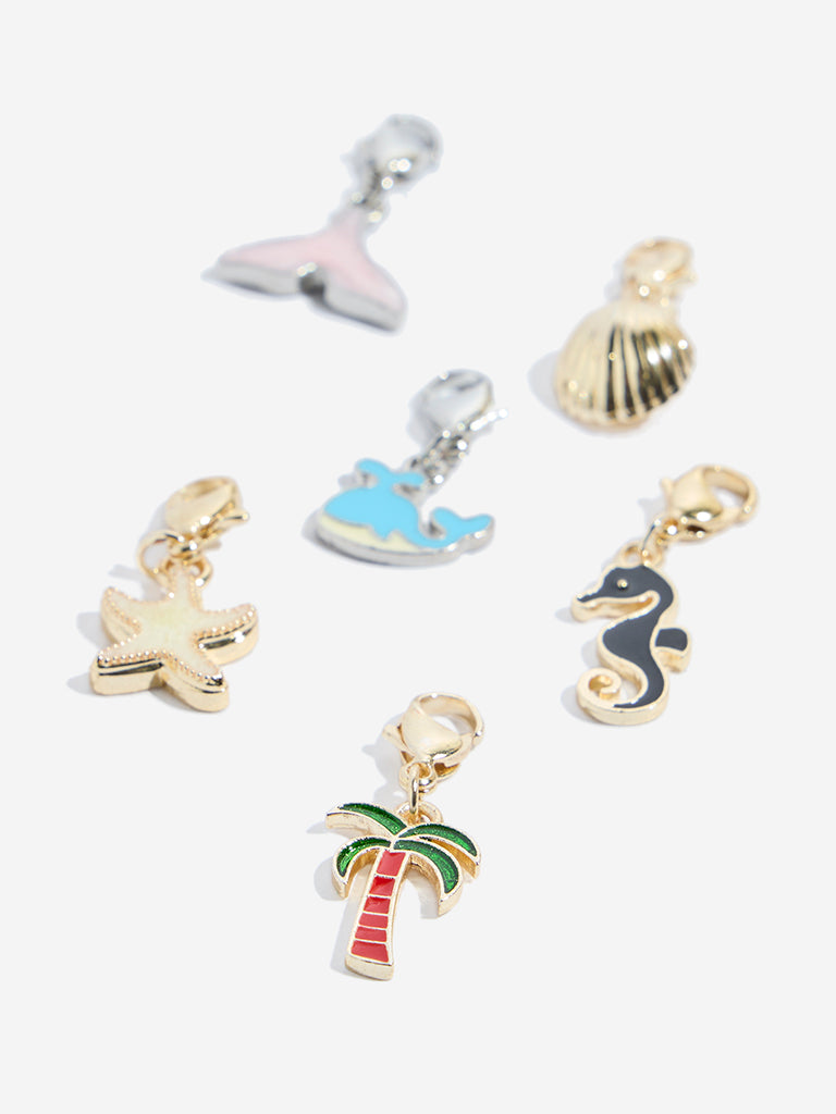 Westside Accessories Multicolour Beachy Charms Set - Pack of 6