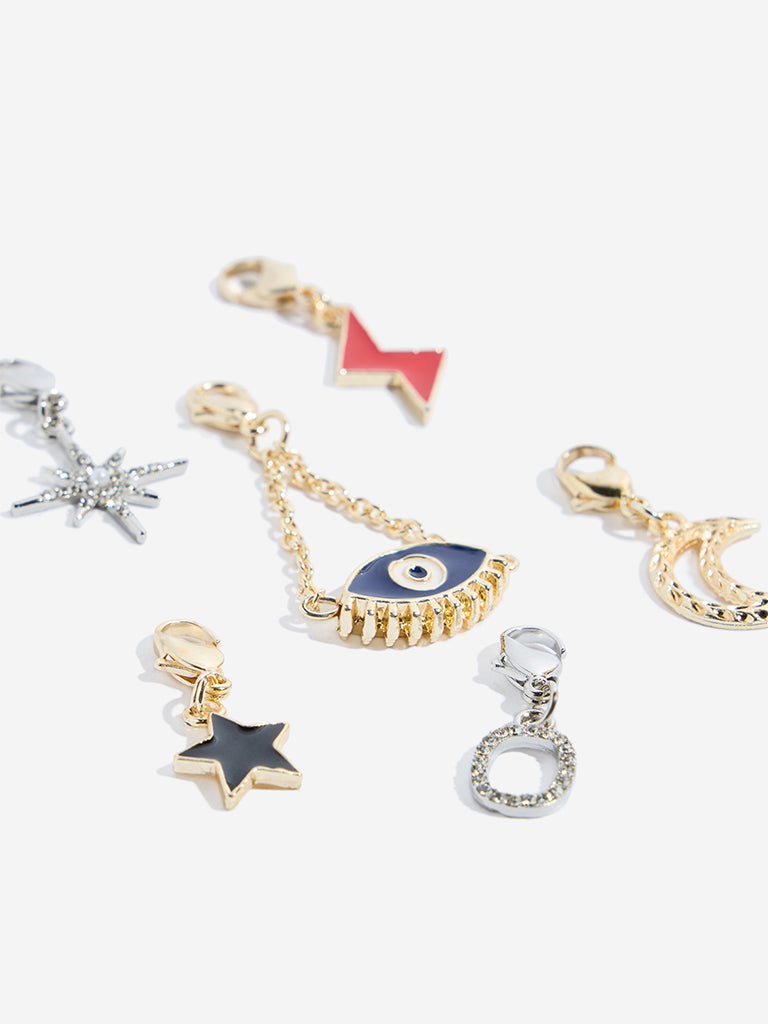 Westside Accessories Multicolour Celestial Charms Set - Pack of Six