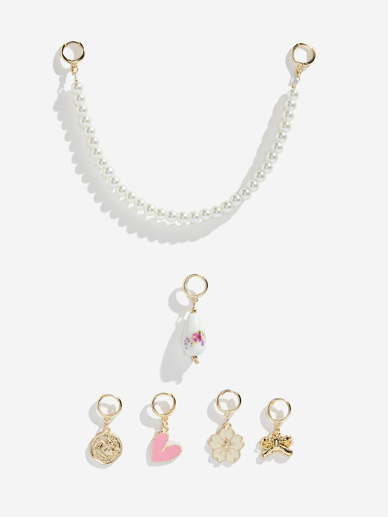 Westside Accessories Gold Cute Multi Charms Set - Pack of 6