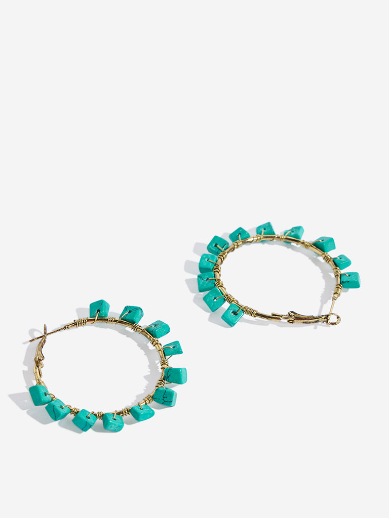 Westside Accessories Turquoise Hoop Earrings