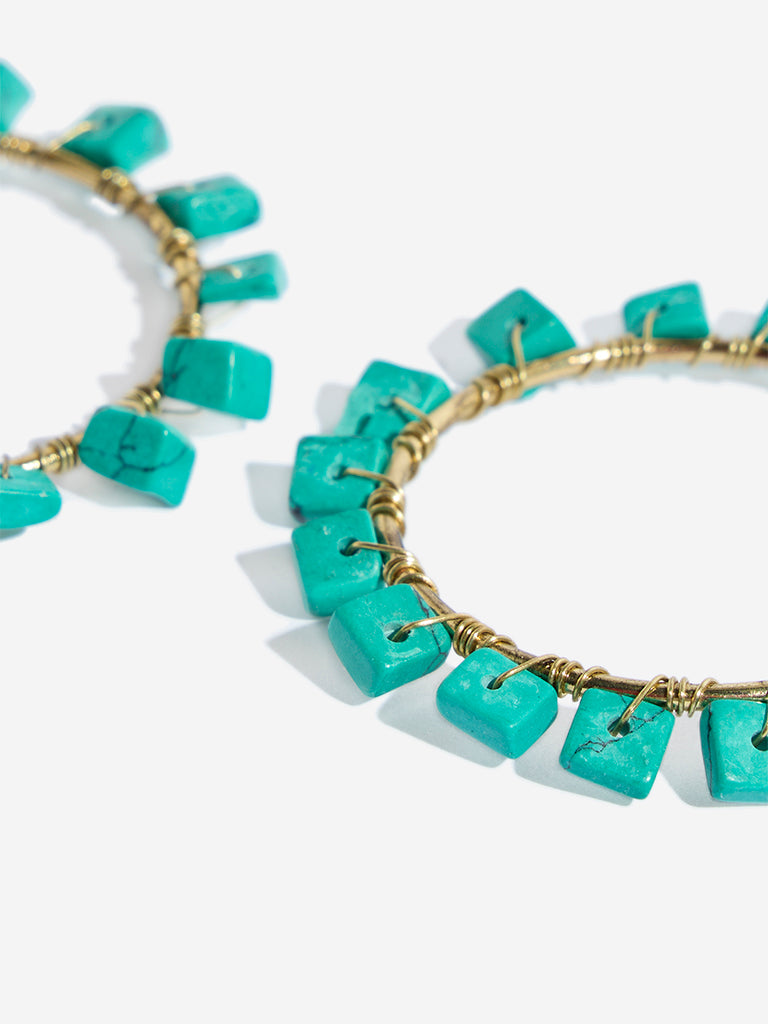 Westside Accessories Turquoise Hoop Earrings
