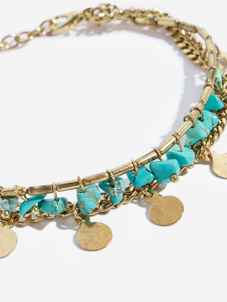 Westside Accessories Turquoise Disc Bracelet
