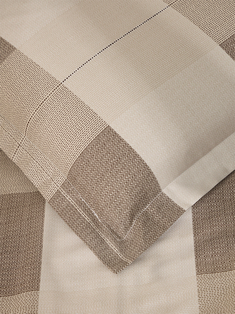 Westside Home Brown Checkered King Bed Sheet Set