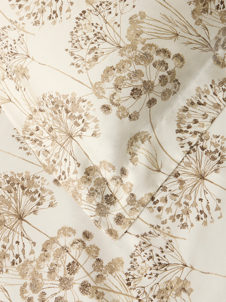 Westside Home Beige Floral Patterned King Bed Sheet Set
