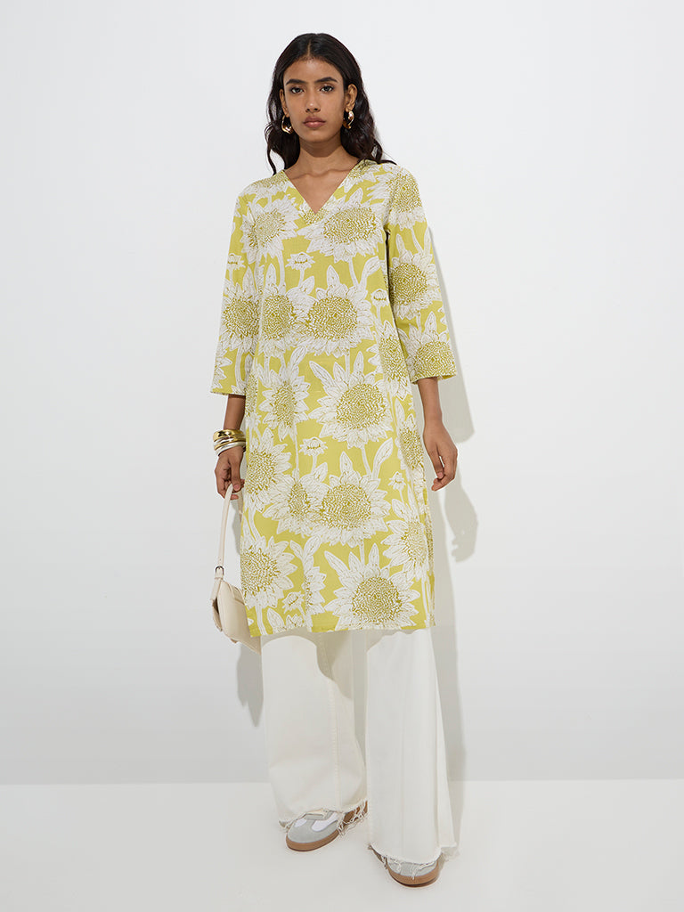 Miramar Supima Cotton Lime Kurta Set