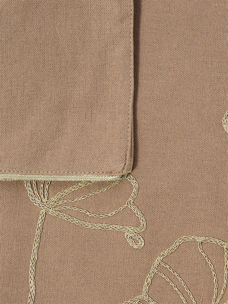 Westside Home Gold Floral Embroidered Table Runner