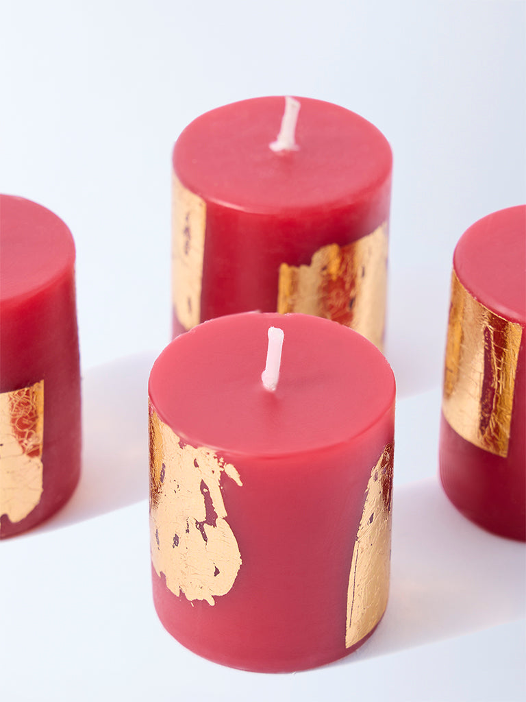 Westside Home Red Votive Candles (Set of 4)