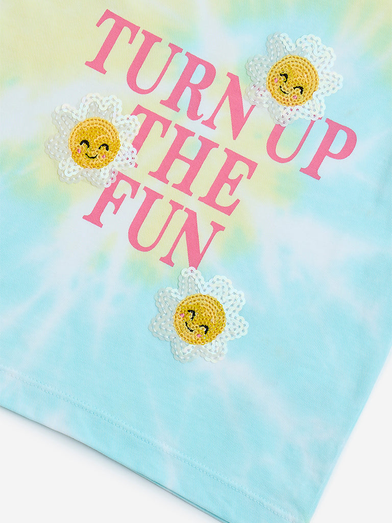 HOP Kids Multicolour Tie-Dye Patterned Cotton T-Shirt
