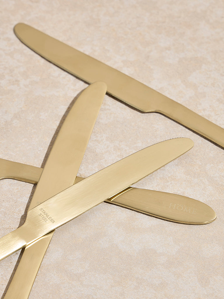 Westside Home Gold Matte Table Knife (Set of 4)