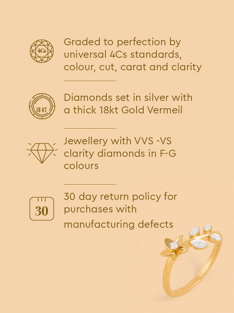 Westside X Pome Gold Floral Solitaire Ring