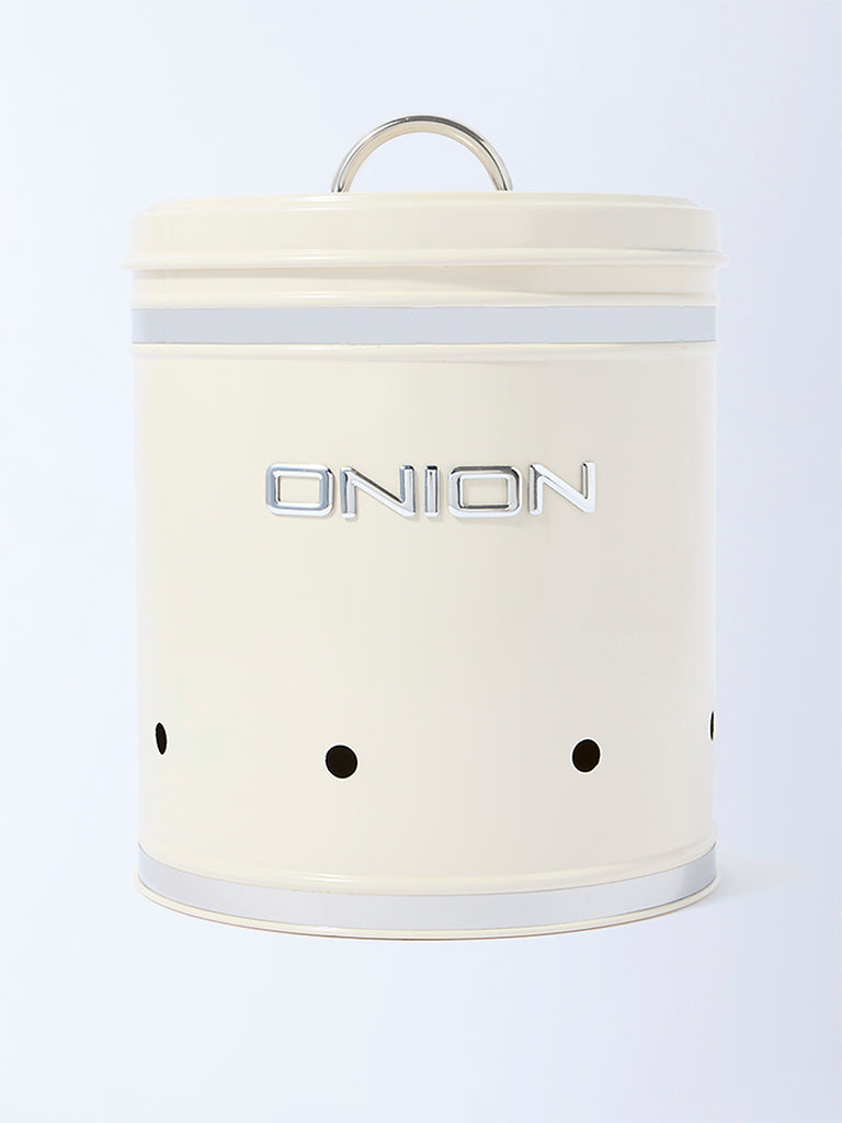 Westside Home Ivory Onion Storage Jar with Lid
