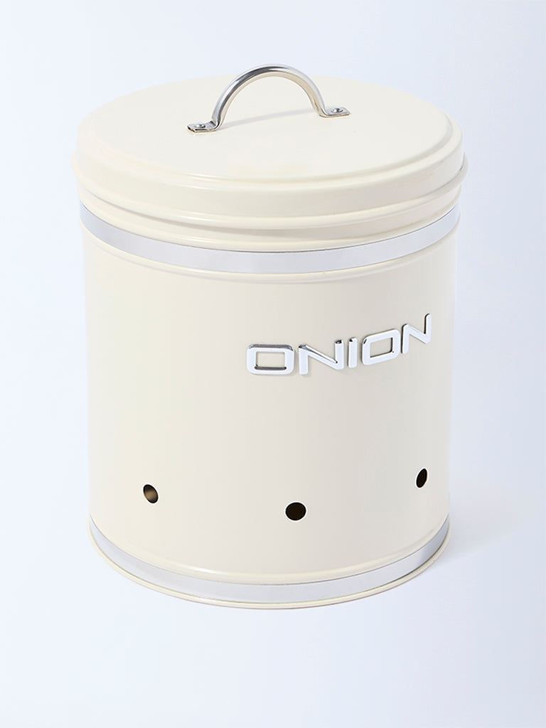 Westside Home Ivory Onion Storage Jar with Lid