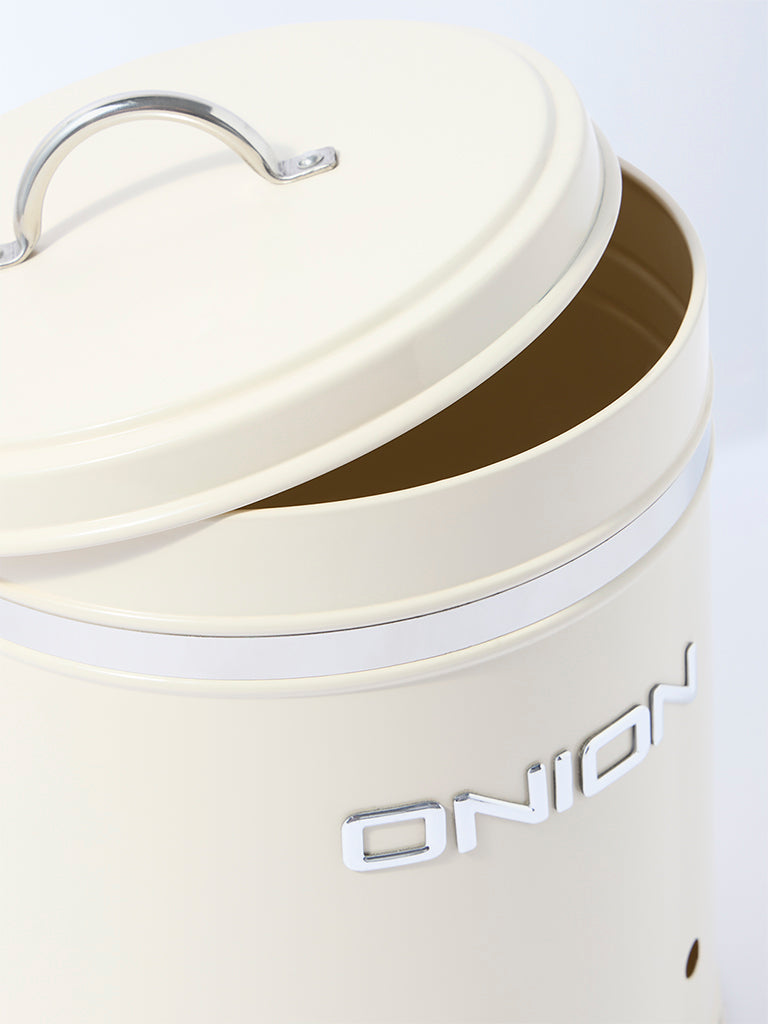 Westside Home Ivory Onion Storage Jar with Lid